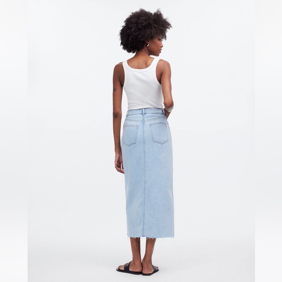 NWT MADEWELL The Rilee Denim Midi Skirt - Picture 3 of 9